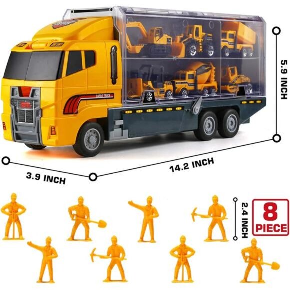 19 in 1 Construction Truck with Engineering Worker Toy Set - Picture 2 of 7
